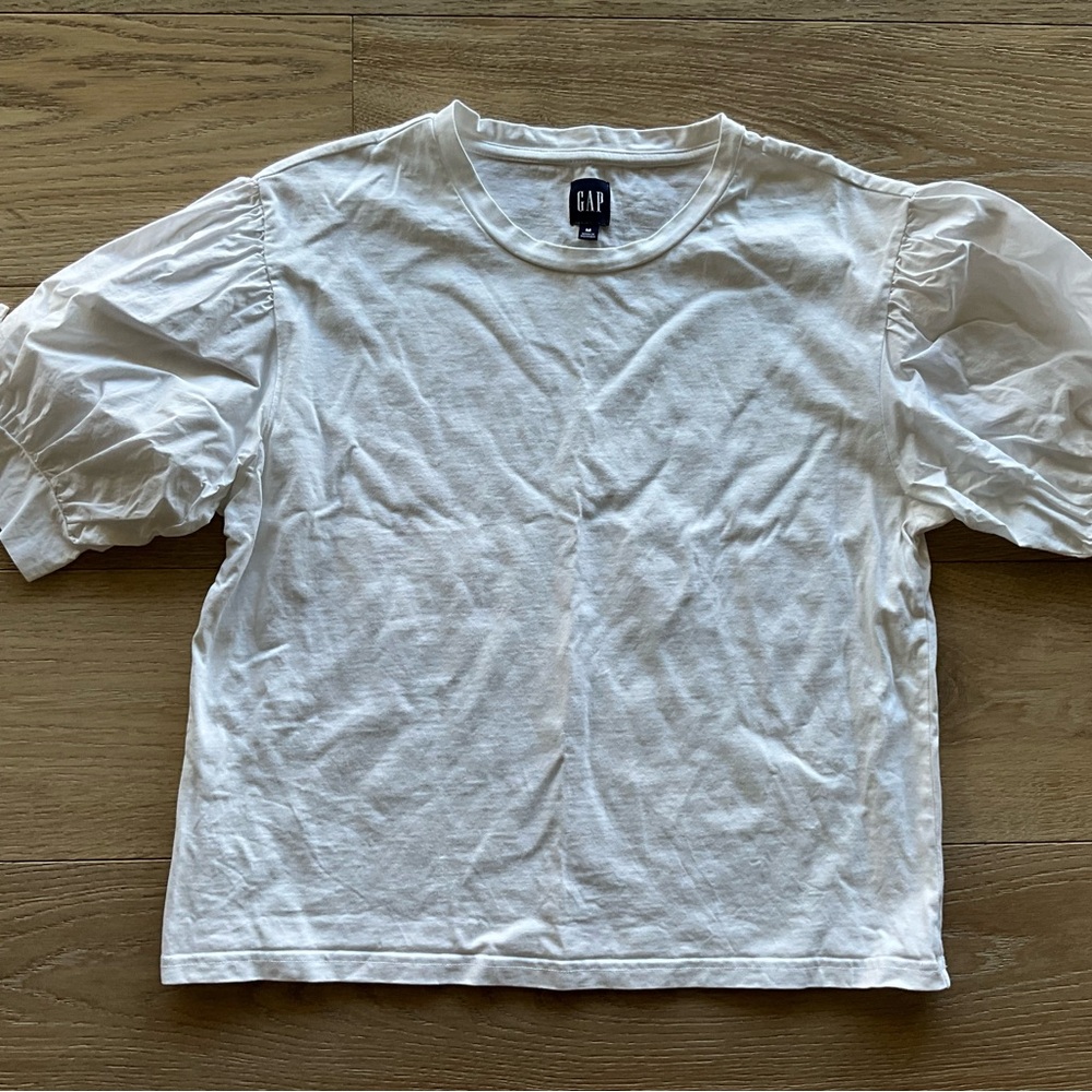 GAP White Crewneck Tee with Navy Label
